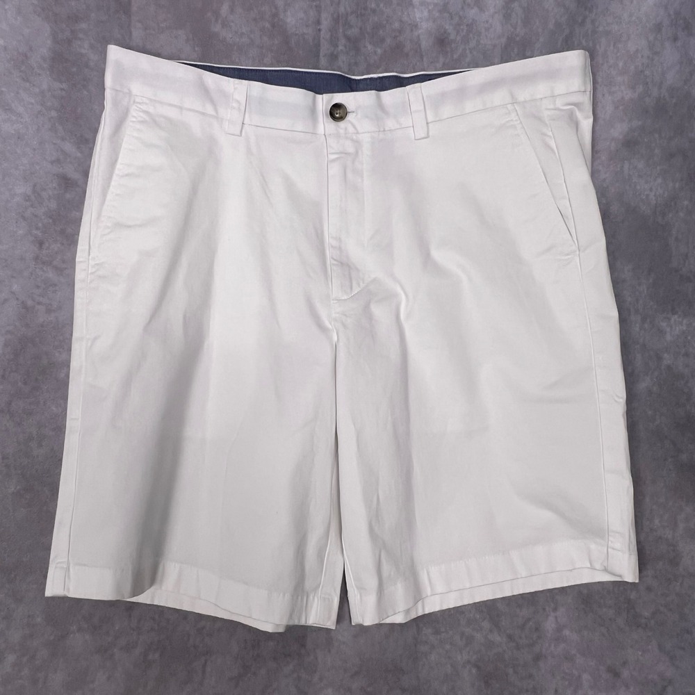 Vineyard Vines Breaker Shorts Mens 35 White Cotton Blend Chino 9 Inseam